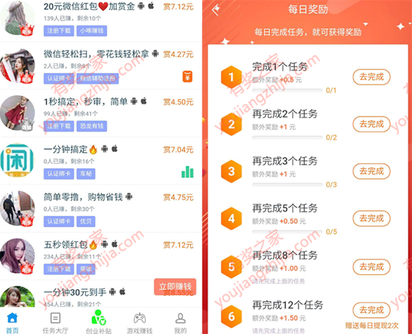 赚钱软件哪个赚钱多,又安全 推荐趣闲赚每天赚100多元_www.youjiangzhijia.com