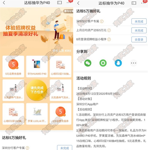 招商银行体验招牌权益免费领好礼 深圳分行客户别错过