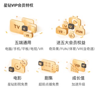 爱奇艺星钻会员年卡5折优惠 258元开通一年不容错过