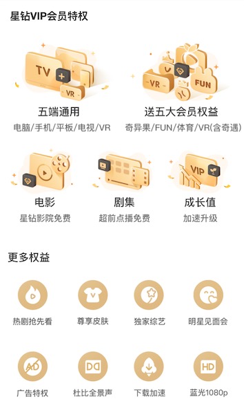 星钻会员特权一览表